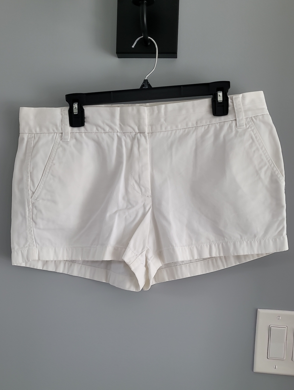 J. Crew White High-Rise Cotton Shorts